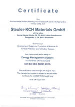 ISO50001 Certificate for STEULER-KCH Materials 2024-2027
