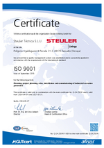 ISO9001 Certificate for Steuler Tecnica 2024-2027