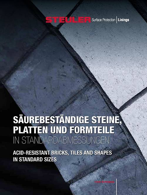 Katalog säurebeständige Steine, Platten und Formteile in Standardabmessungen